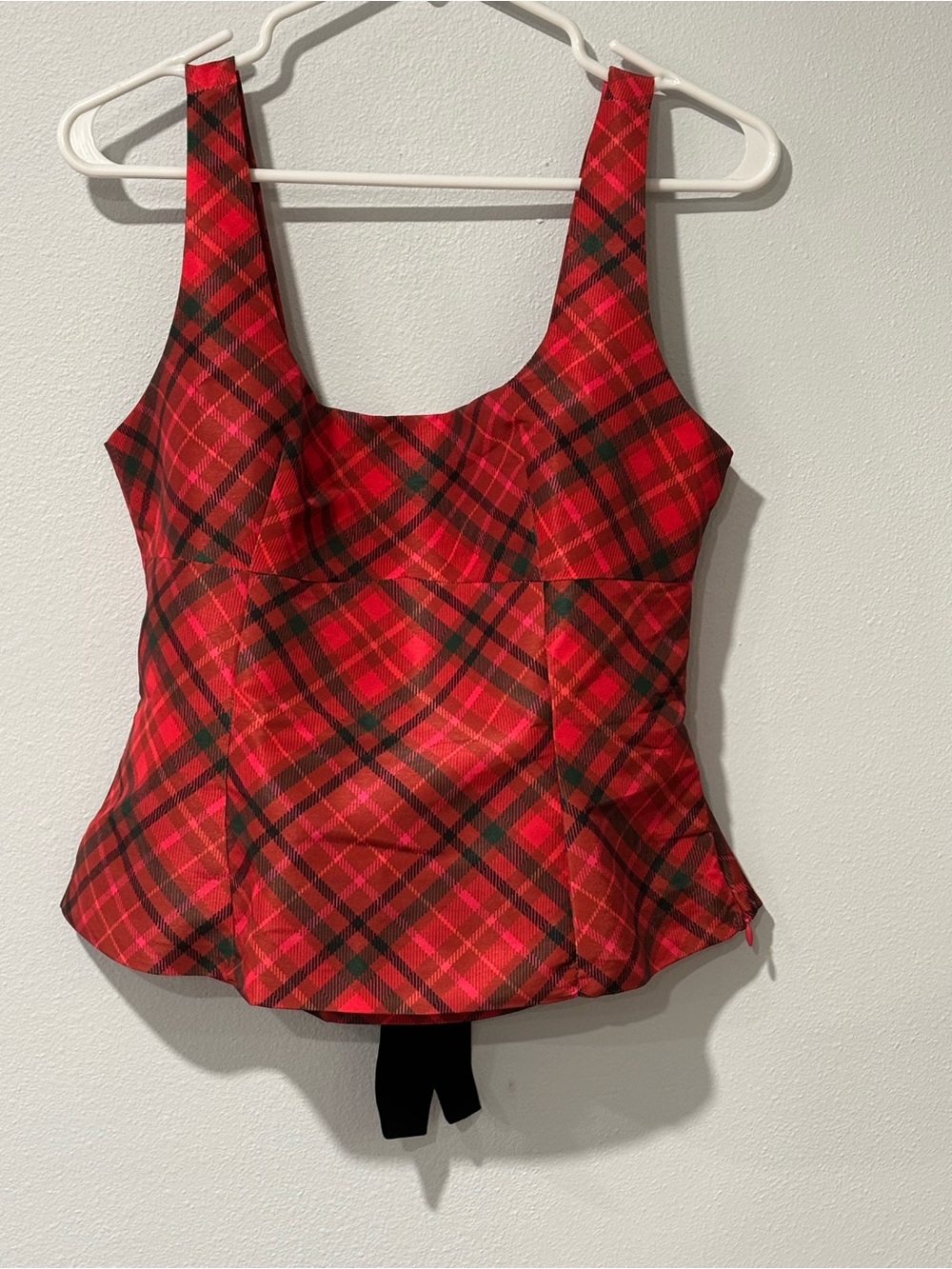 Vici Red and Black Plaid Square-Neck Camisole